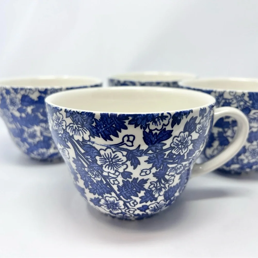 Williams Sonoma Burgess & Leigh Breakfast Cups Burgess Chintz Floral Set of 4